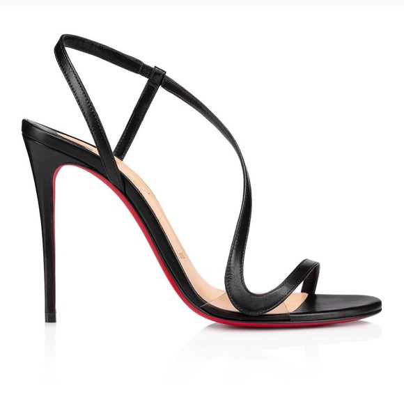 Christian Louboutin Heels - Rosalie Sandals - Leather & PVC Black - Picture 3 of 12
